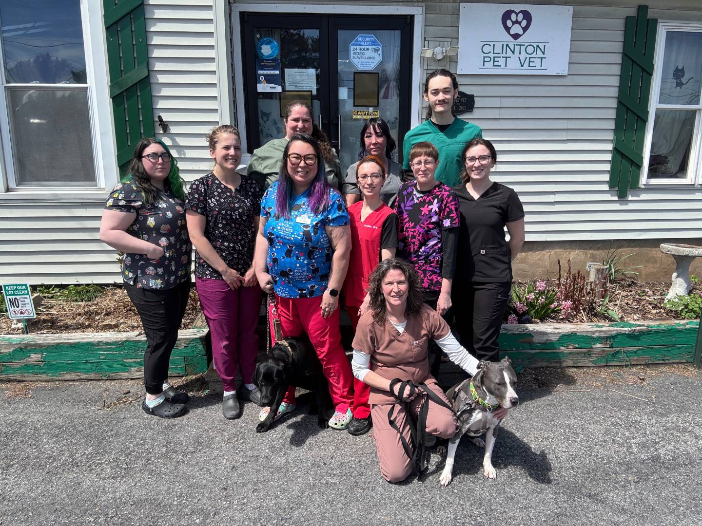 Team Team of veterinarians standing outside